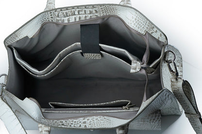 White Croc Printed Shoulder Bag