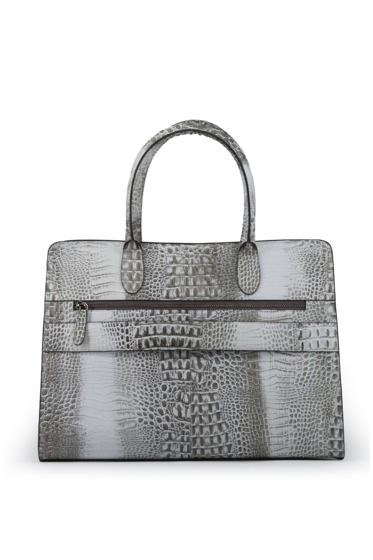 White Croc Printed Shoulder Bag