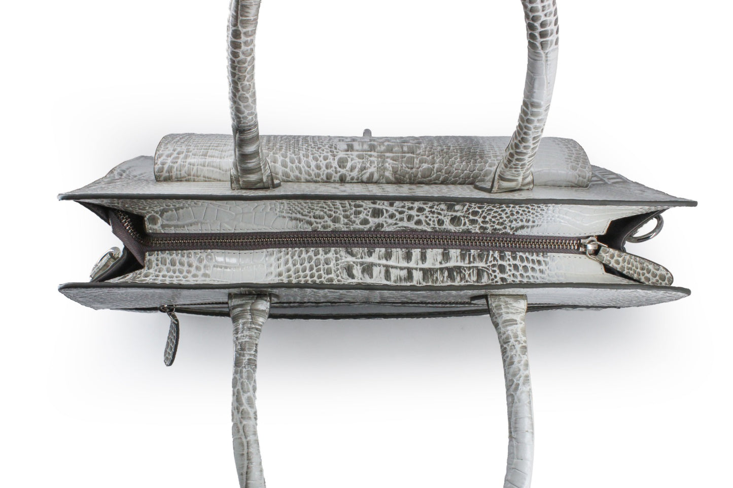 White Croc Printed Shoulder Bag