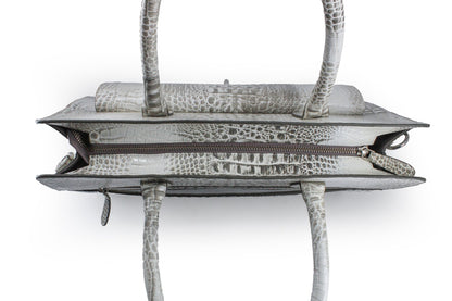 White Croc Printed Shoulder Bag