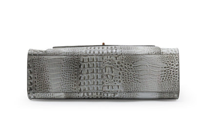 White Croc Printed Shoulder Bag