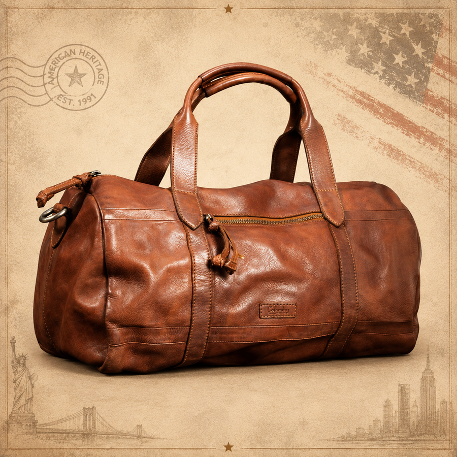 Vintage - Premium Full-Grain Leather Weekender Bag
